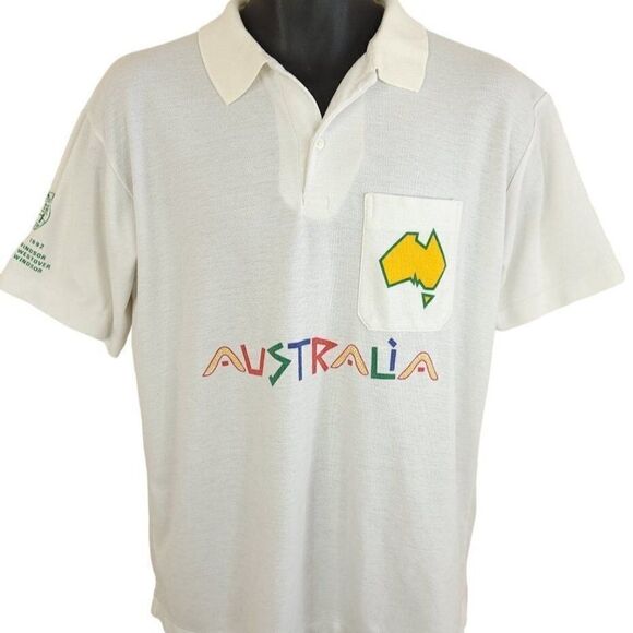Australia Day Polo Shirt Vintage 90s 1992 Bandung Hash House Harriers Mens Large